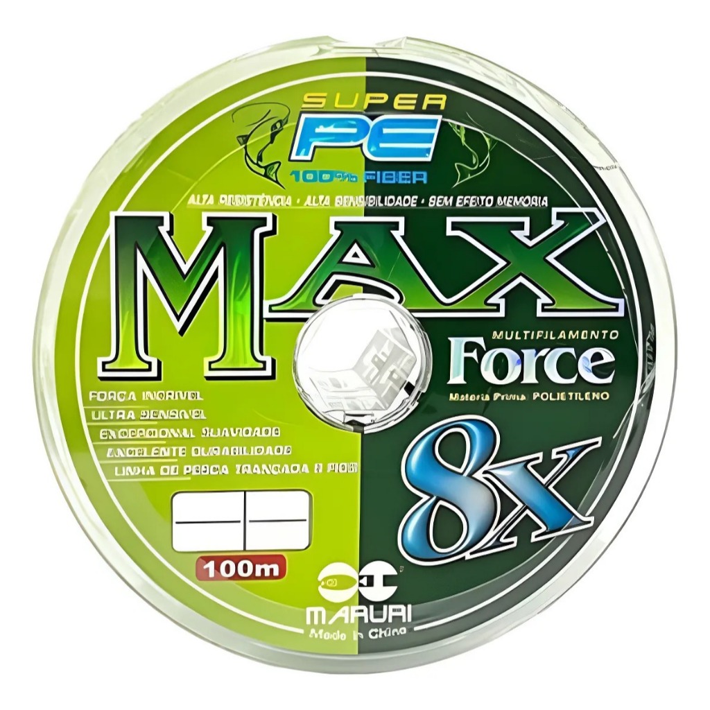 Linha Multifilamento 8 Fios Max Force Verde 100m 8