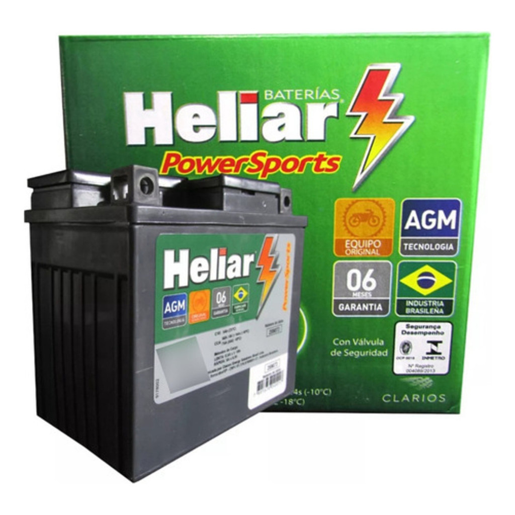 Bateria Moto Heliar Htz5 4ah 12v Honda Cg125/150/1