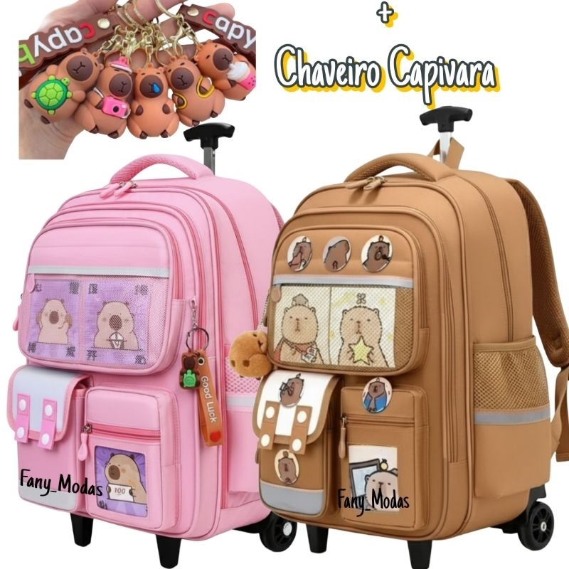 Mochila Escolar  com Rodinha Reforçada + Chaveiro