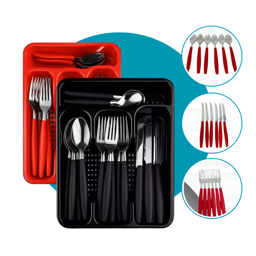 Conjunto Jogo De Talheres 25 Peças Inox Premium +