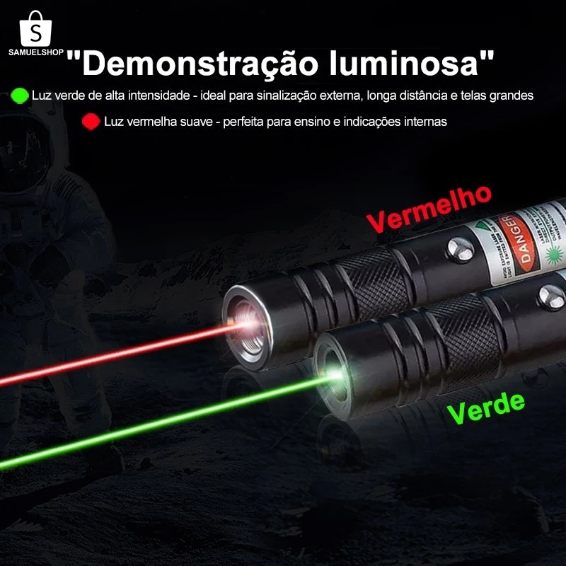 Caneta Laser Verde Recarregável | Pointer com Bat