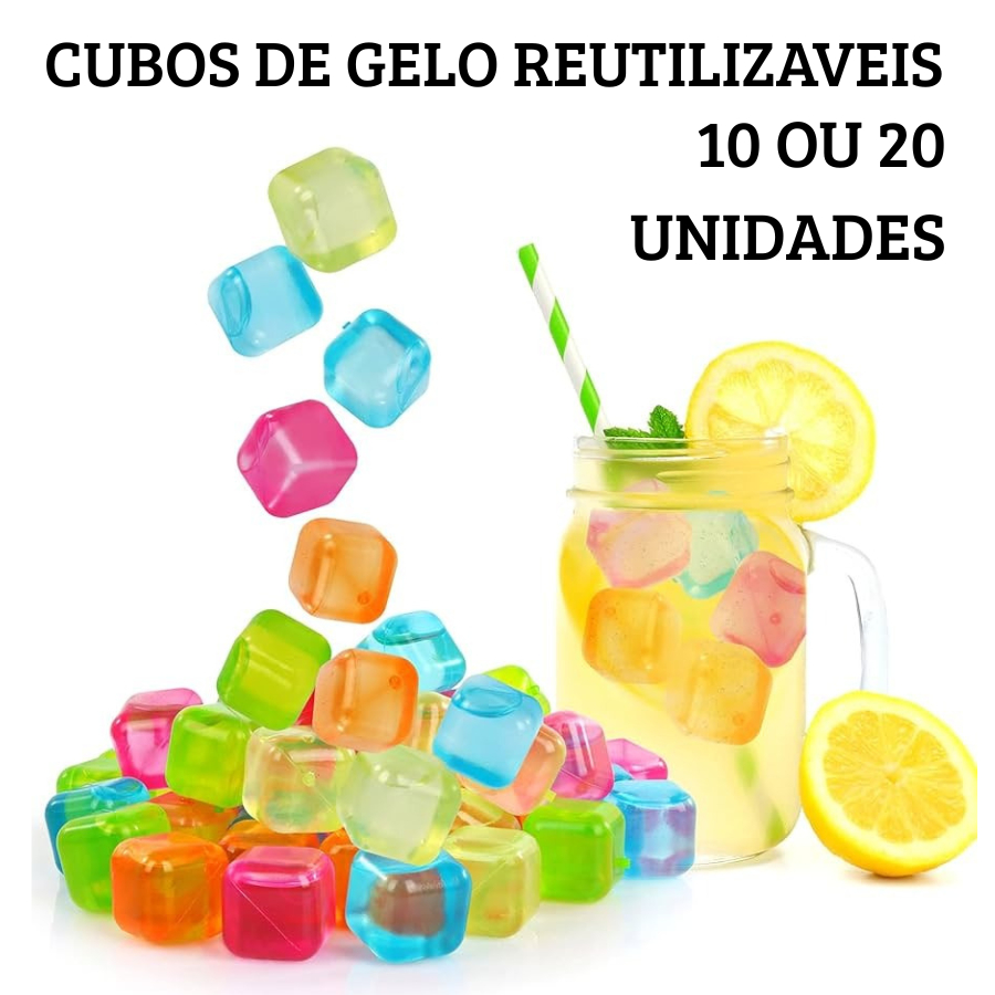 Kit 10 Ou 20Un Cubos De Gelo Reutilizável Artific