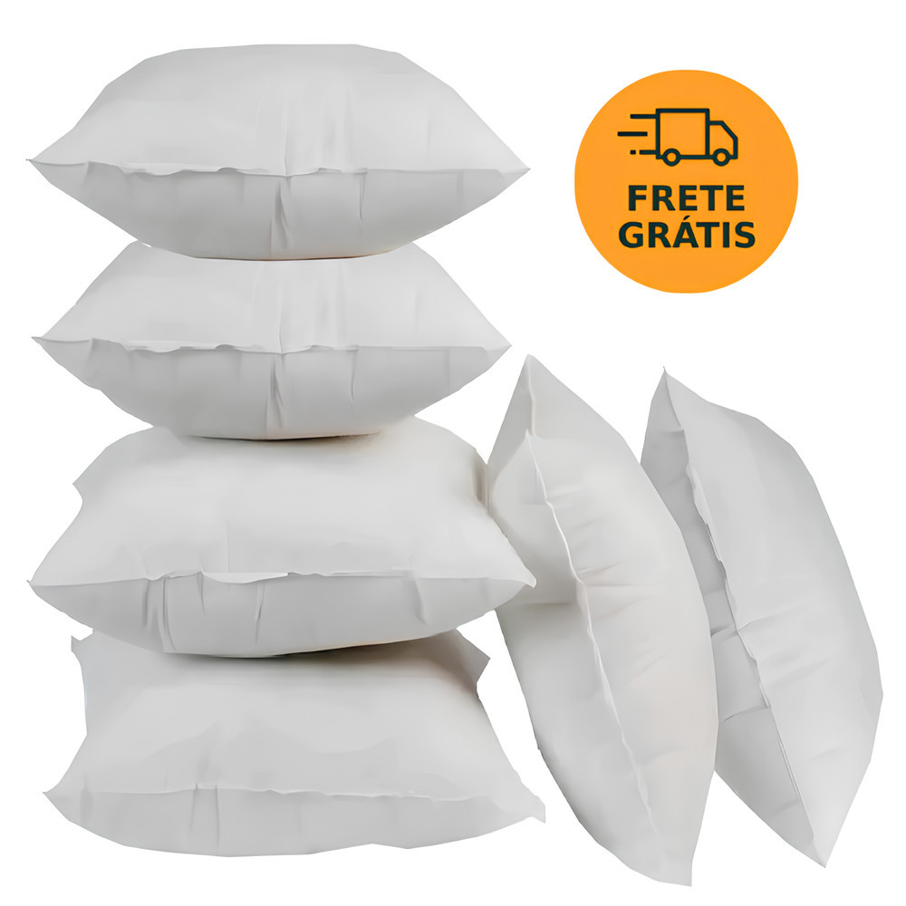 6 Refil de almofada 45cm x 45cm de Fibra Ecológic