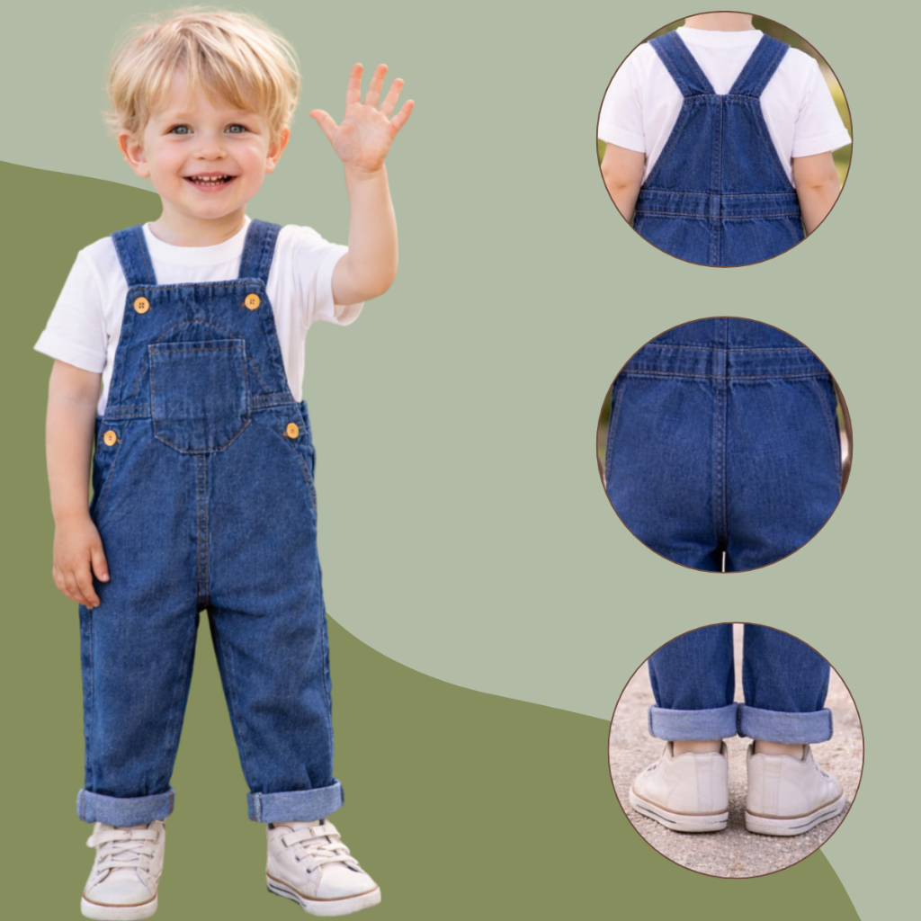 Macacão Jardineira Calça Jeans Infantil Menino 1