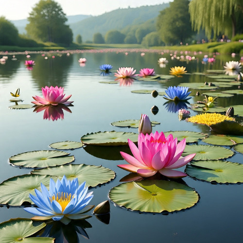 10 Sementes de Flor de Lotus Sortidas Com Manual d