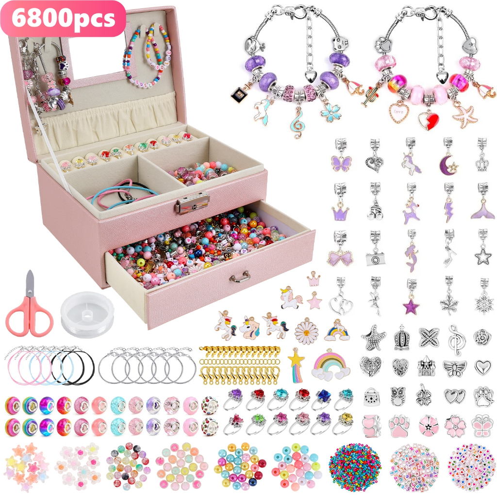 Kit Bijuterias Infantil Miçangas Pulseira Colar 6