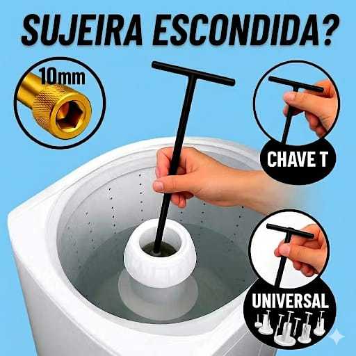Chave T 10mm Longa Máquina de Lavar Roupa Retirar