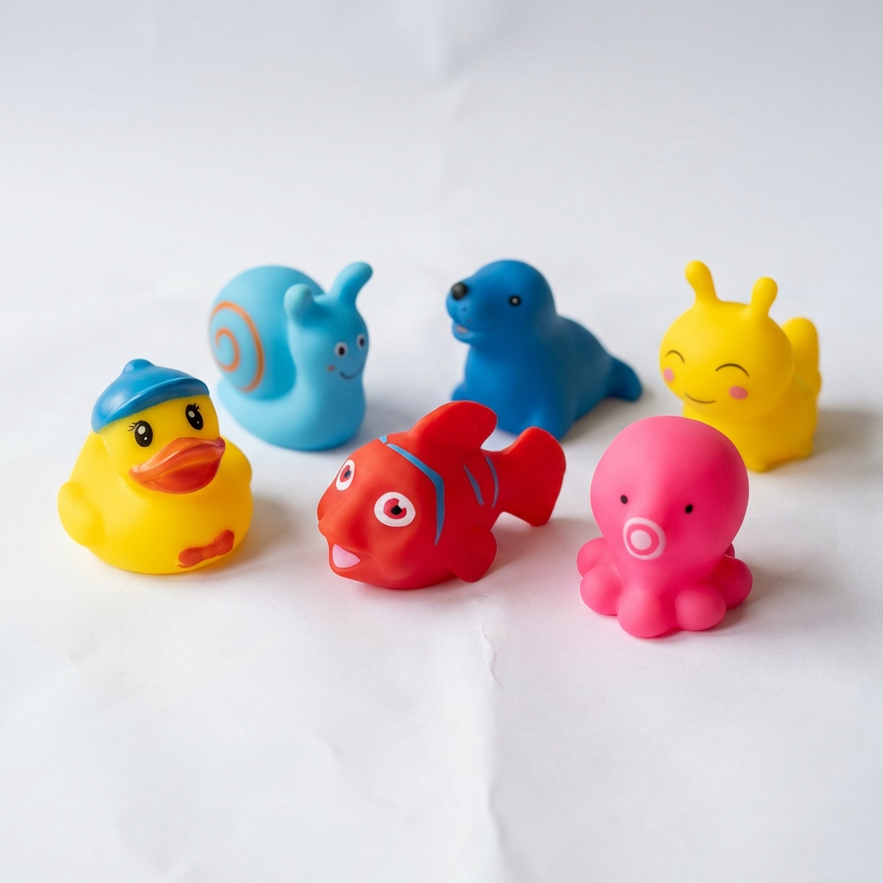 Kit 6/8 Bichinhos Para Banheira Banho Piscina Brin