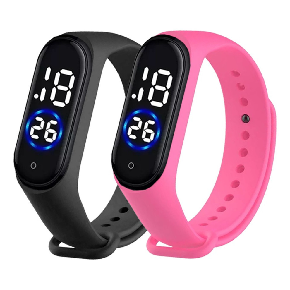 Kit 2 Relógio Digital Led Sport Homem Mulher Cria