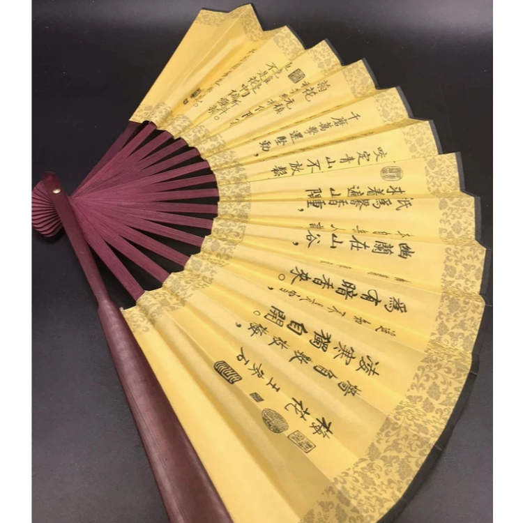 Leque de madeira oriental / 60cm aberto