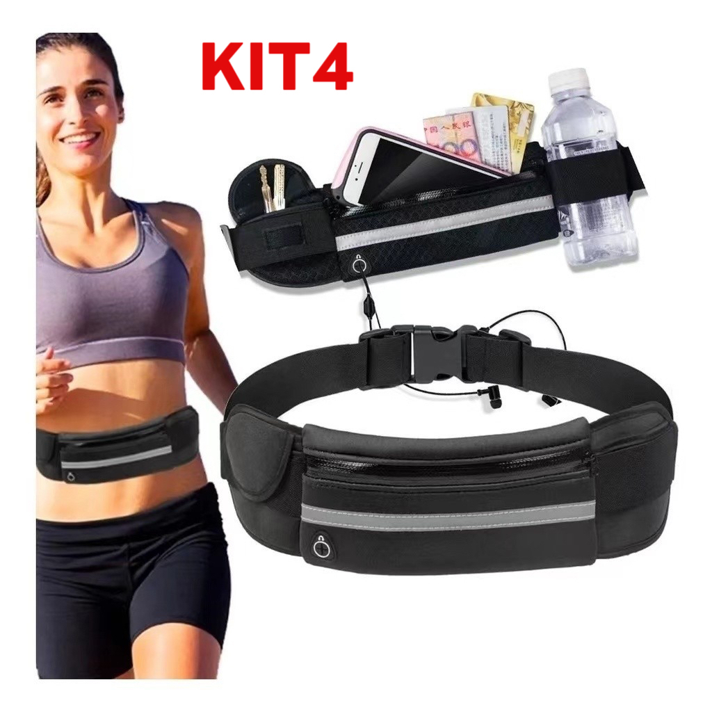 KIT4 Bolsa Pochete Unissex Esportiva Sem Volume Co