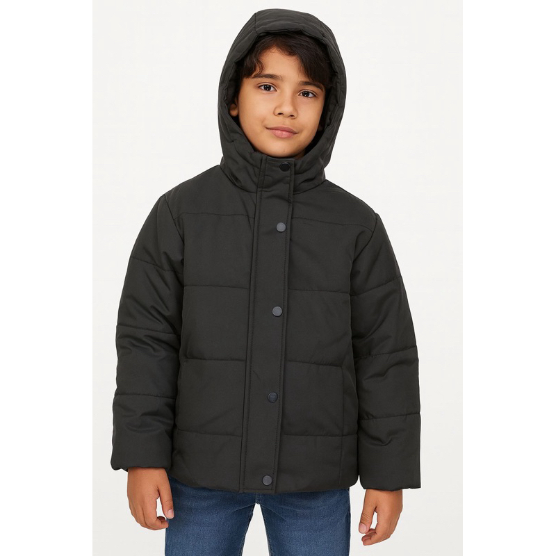 Jaqueta puffer  infantil | Microfibra com capuz