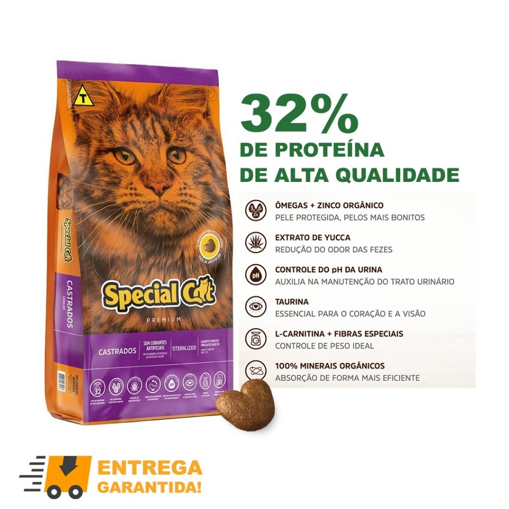 Ração Special Cat Premium Gatos Adultos Castrado