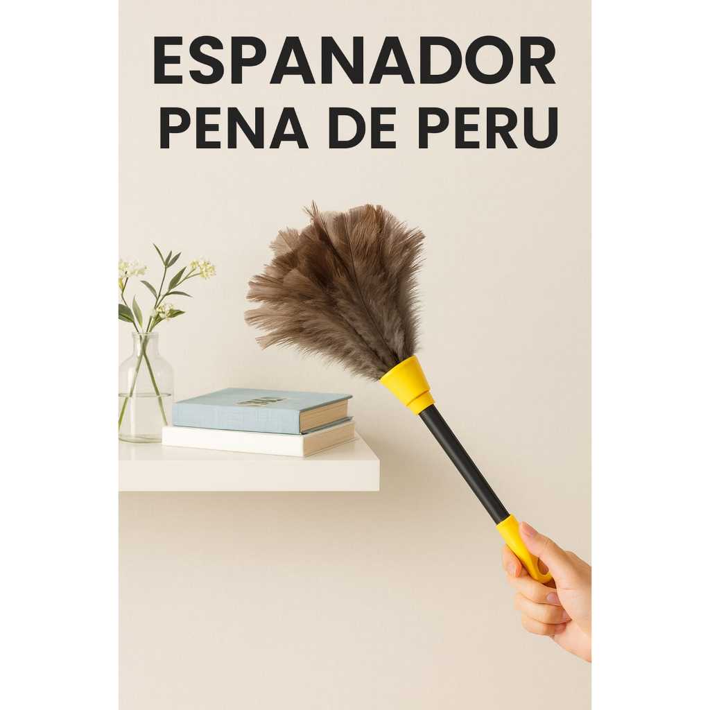 Espanador de Poeira Pena de Peru 32cm Multiuso Lim