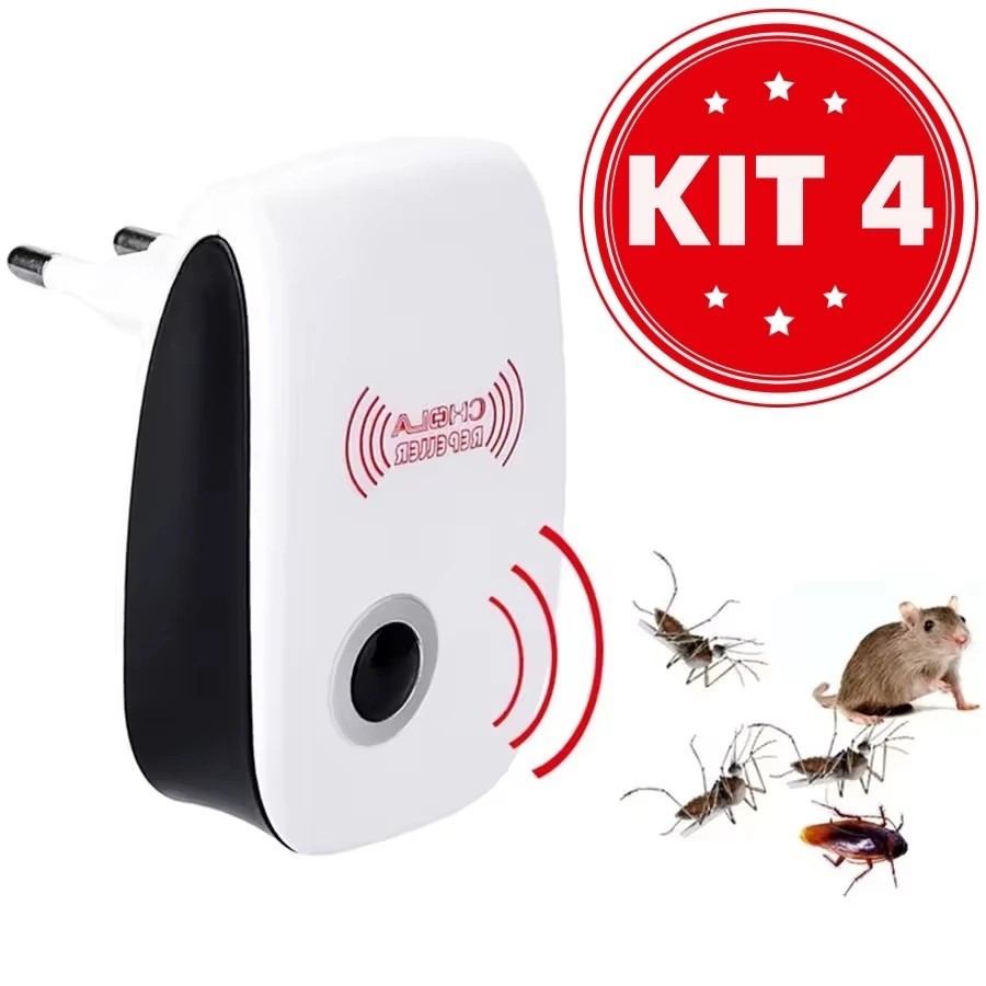 KIT 4/3/2/1 Repelente EletronicoUltrassonico Mosca