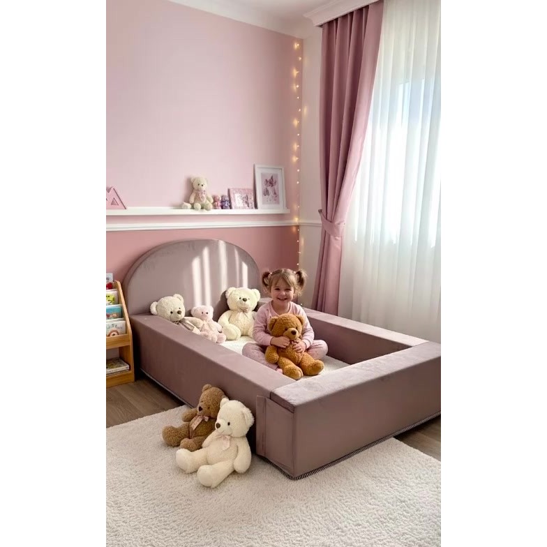 Cama Infantil  estilo Montessoriana Rosa para colc
