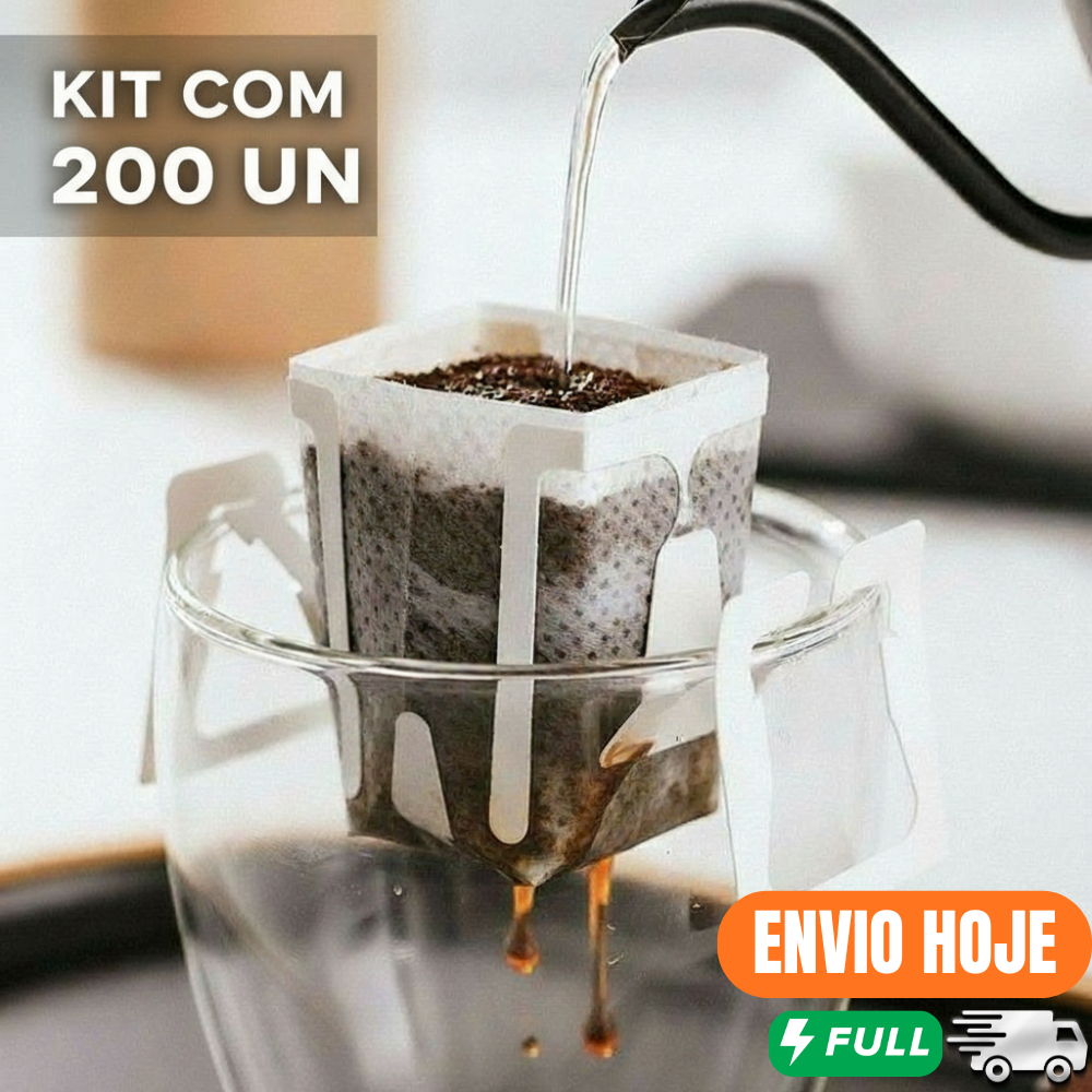 Kit 200 Unidades Filtro de Café Chá Portátil Sa