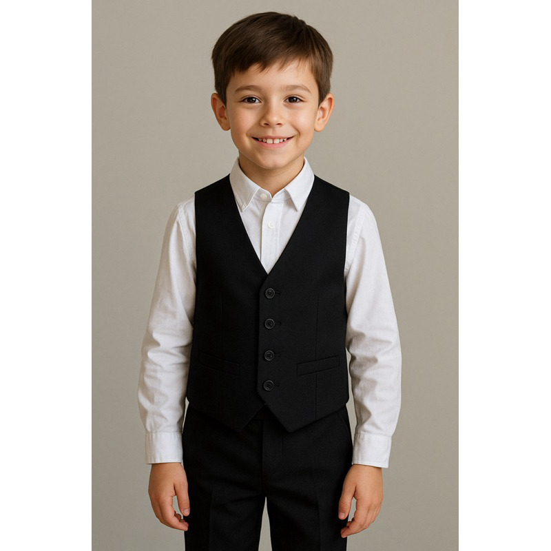 Colete Preto Infantil Alta Qualidade Para Casament