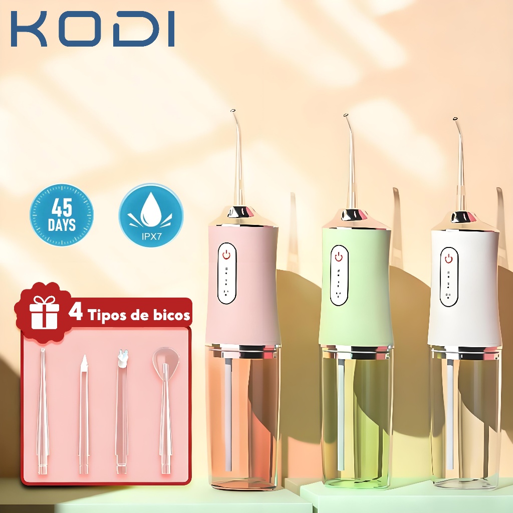 Irrigador Dental Portátil 220ml  Jato Forte 3 Mod