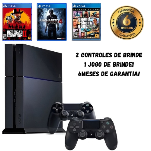 PS4 FAT 500GB Semi-Novo Impecável | 2 Controles +