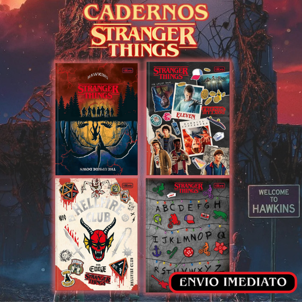 Caderno Brochura Colegial Stranger Things 80 Folha