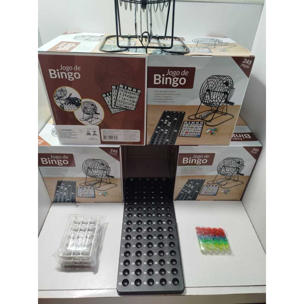 Jogo de Bingo com 75 bolas 22x22cm