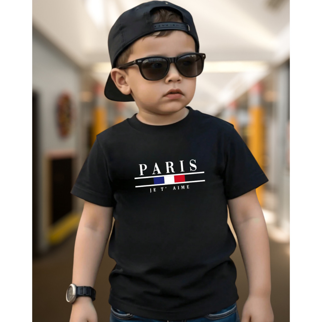 Camiseta Infantil Masculina Streetwear Paris Style