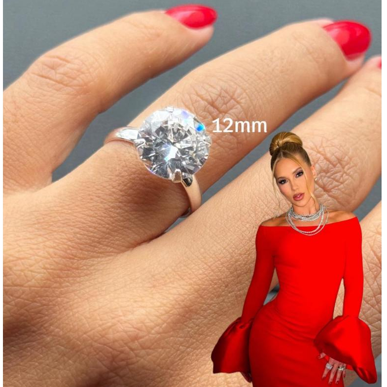 Anel Solitário Prata 925 Virgínia Ajustável Tam