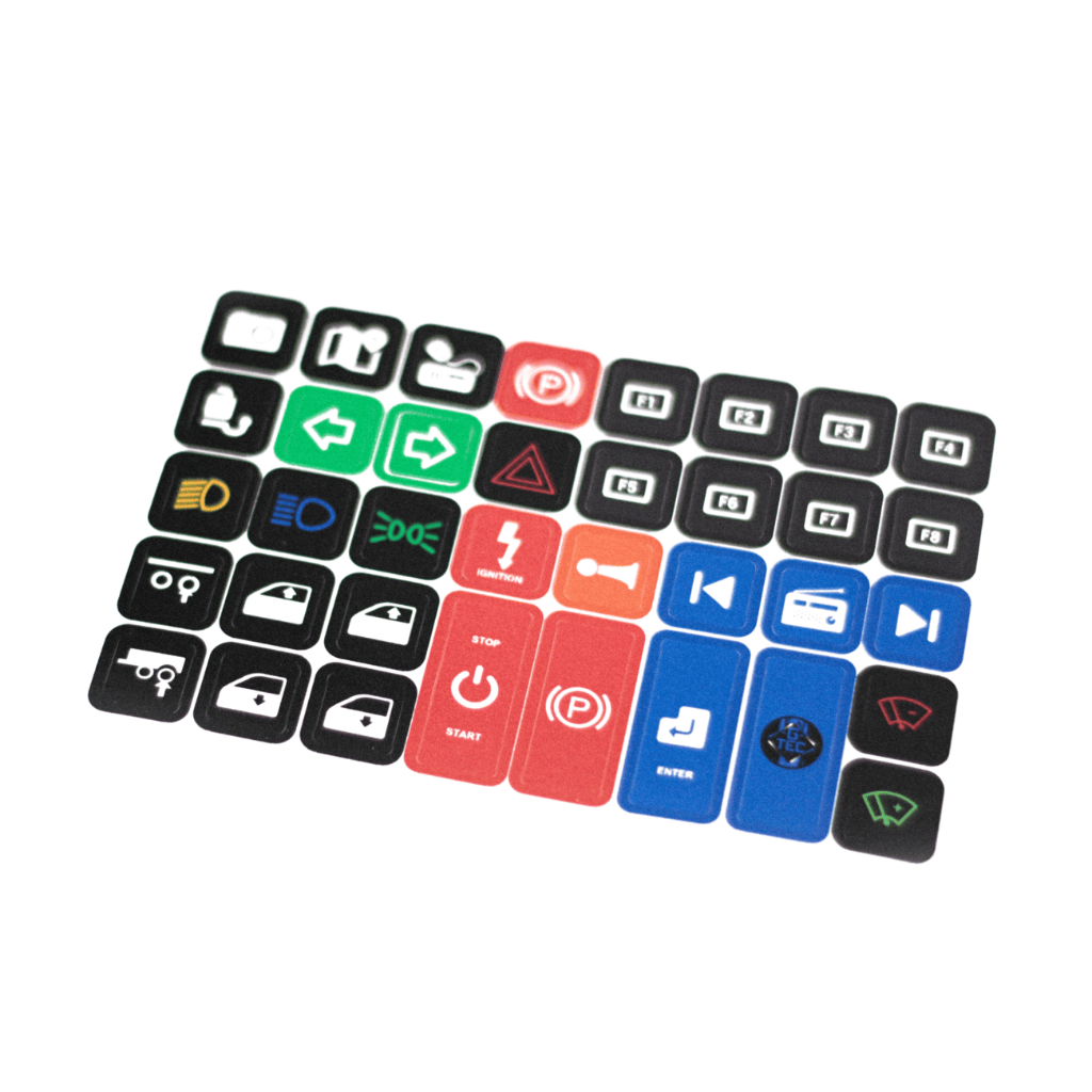 Cartela de Adesivos Quadrados para Button Box R