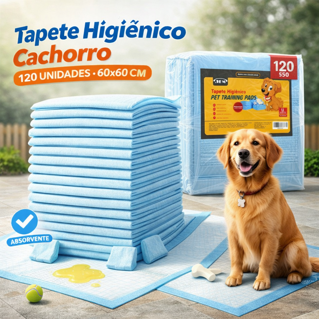 Tapete Higiênico Para Cachorro 120 Unidades Super