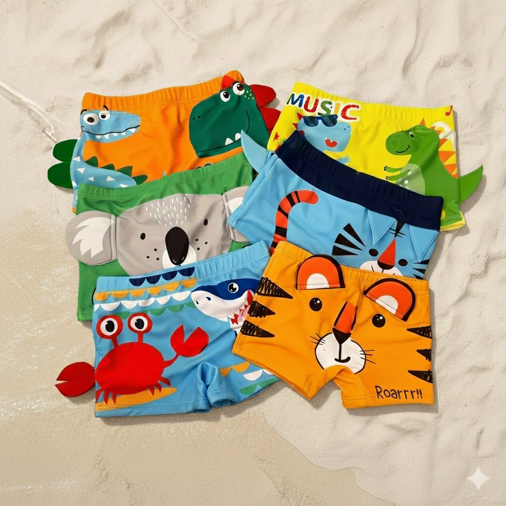 Kit 3, 2 e Unitário Sunga Boxer Bebê Infantil Ju