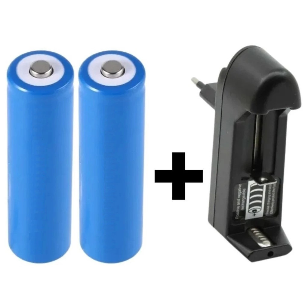 Carregador + Bateria Modelo 18650 4.2V Recarregáv