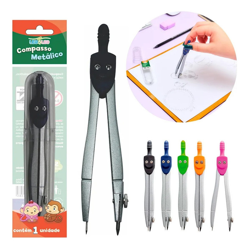 COMPASSO METÁLICO ESCOLAR – LEOELEO