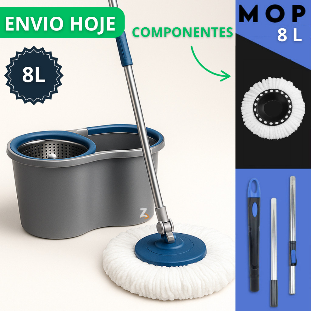 Mop Giratório Cabo Grande de 120 cm 8 Litros Cest