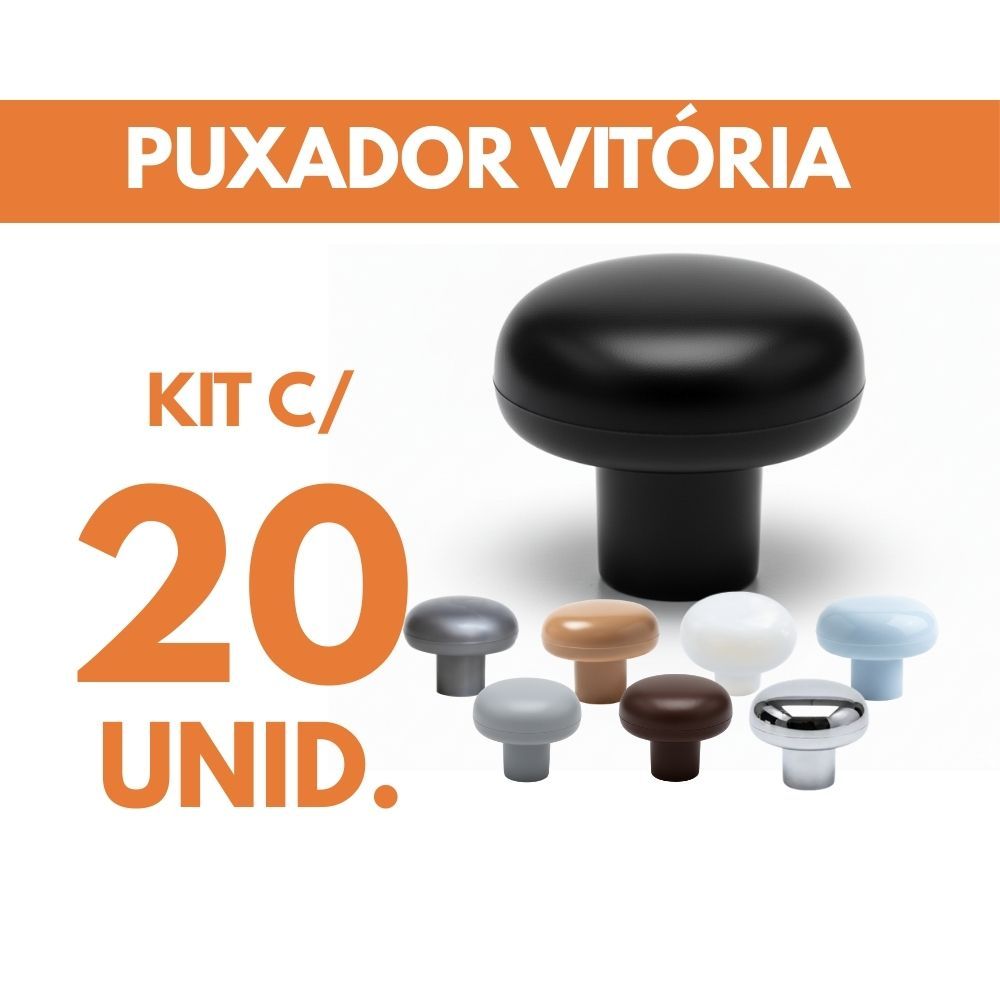 Kit Puxadores Vitória Branco Preto Chocolate Avel