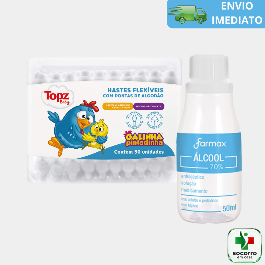 Kit Coto Umbilical Cotonete Hastes de Segurança A