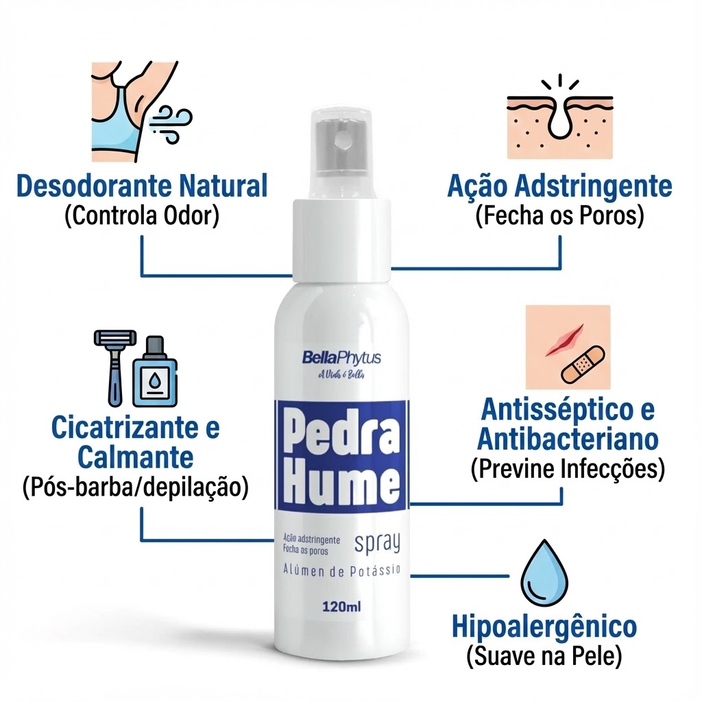 Pedra Hume Alúmen de Potássio Spray 120ml –