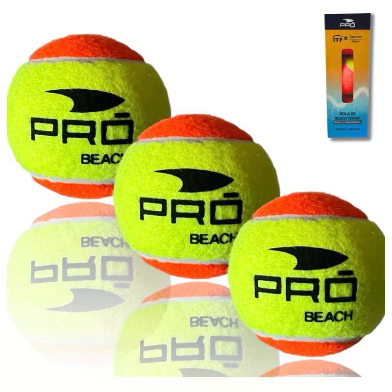 Kit 3 Bolas Beach Tennis Pro Praia Areia Quadra Tr
