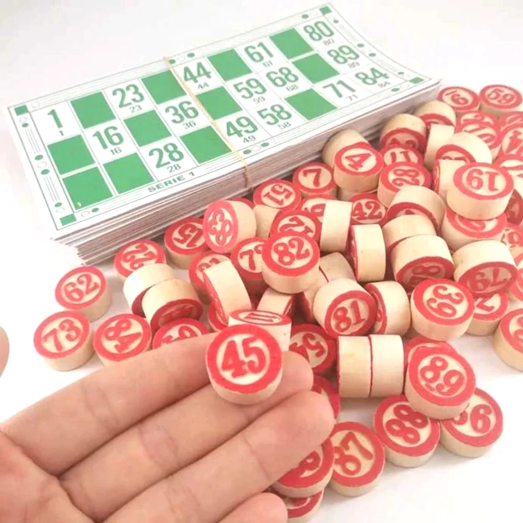 Jogo De Bingo Completo Com 90 Pedras Em Madeira E 