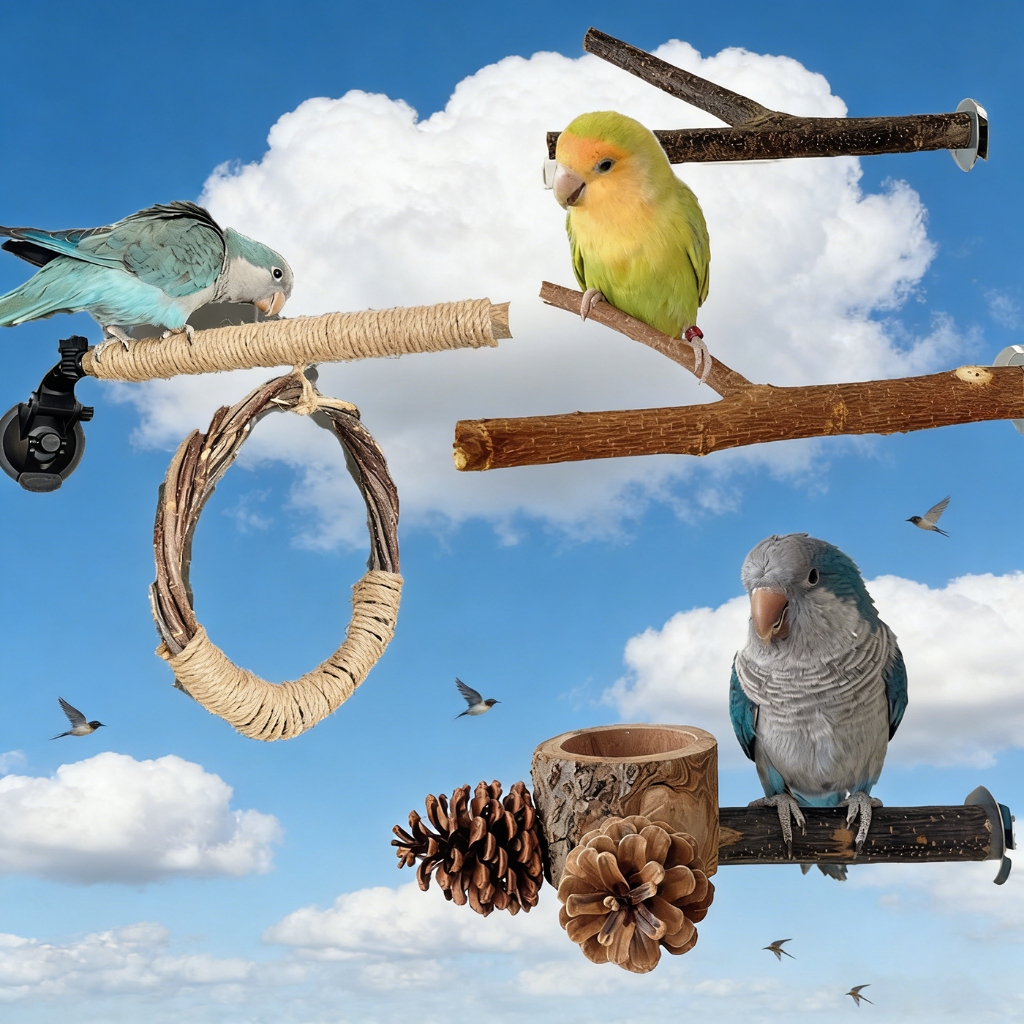 KIT4 Poleiros Galho Natural Para Calopsitas Trinca
