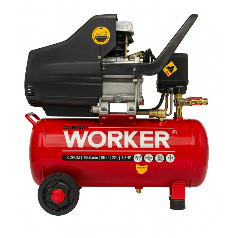 Compressor de Ar Worker 1.5HP 20L 8Bar  127V ou 22