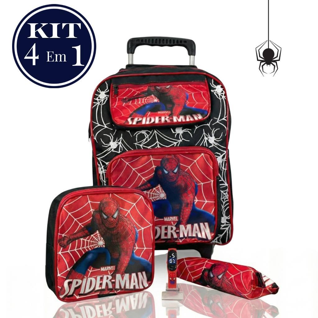 Mochila de Rodinha Menino Personagem Infantil Kit 