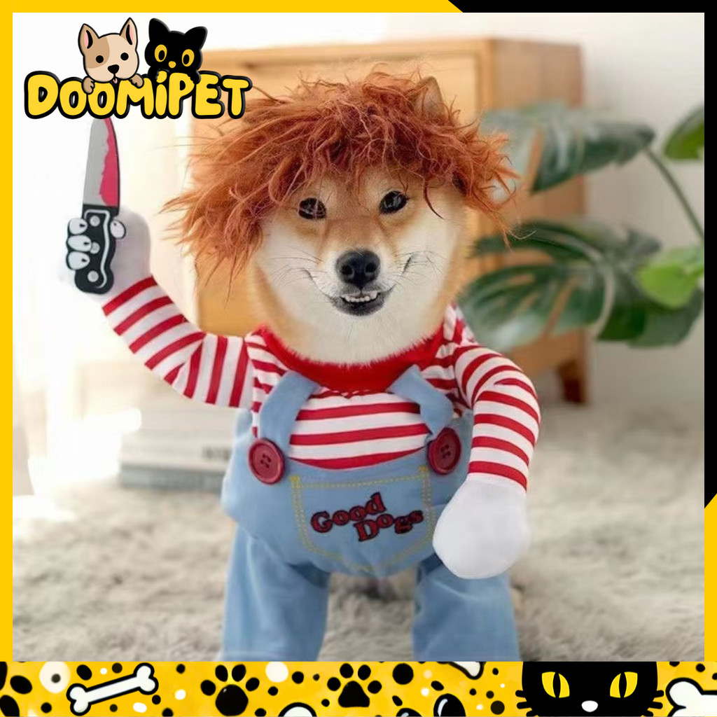 Fantasia Chucky Para Cachorro e Gato  Cosplay Bone