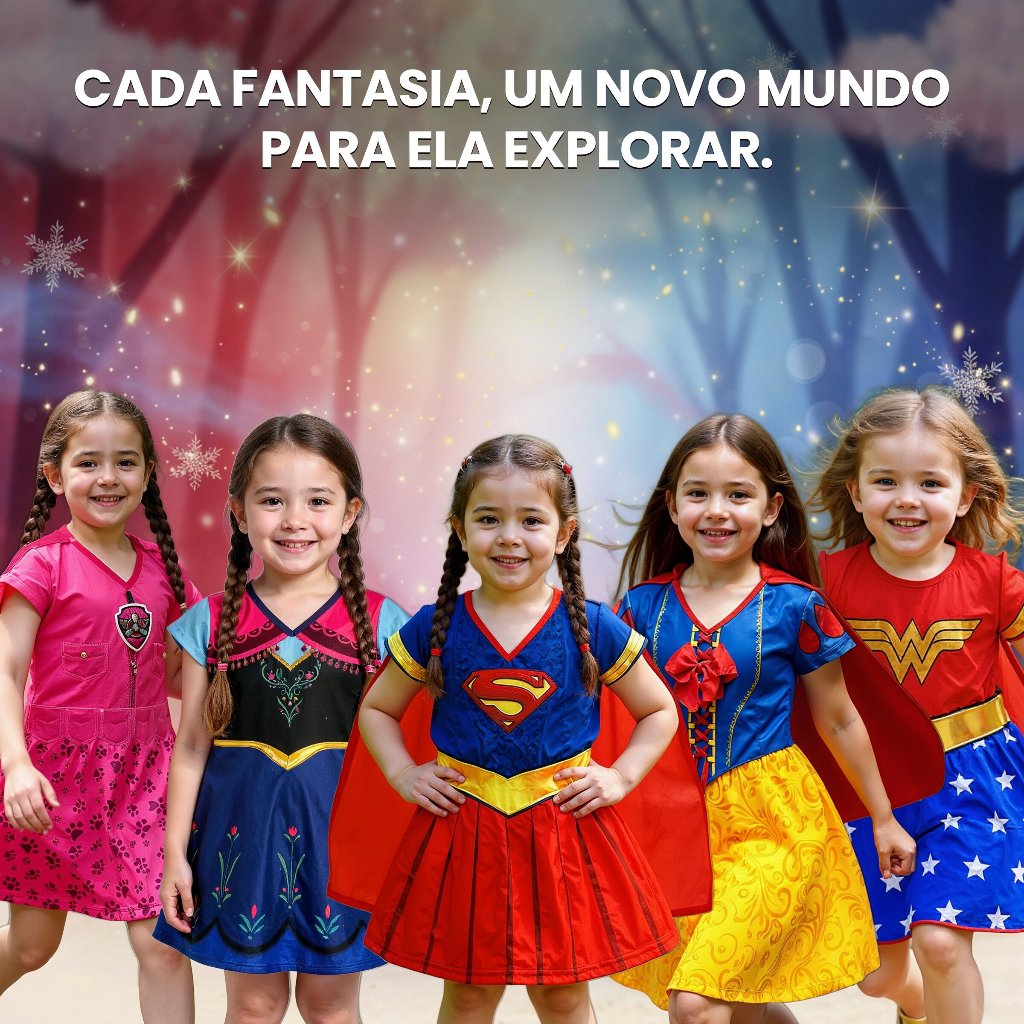 Fantasia Infantil Menina Princesa Cosplay Anna Els