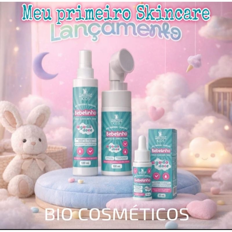 Skincare Infantil Bebelinho Algodão Doce  Kit Lim