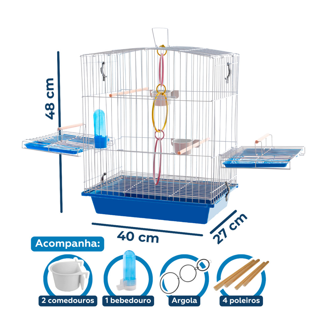 Gaiola Calopsita Mansa Acessórios Completa Para P