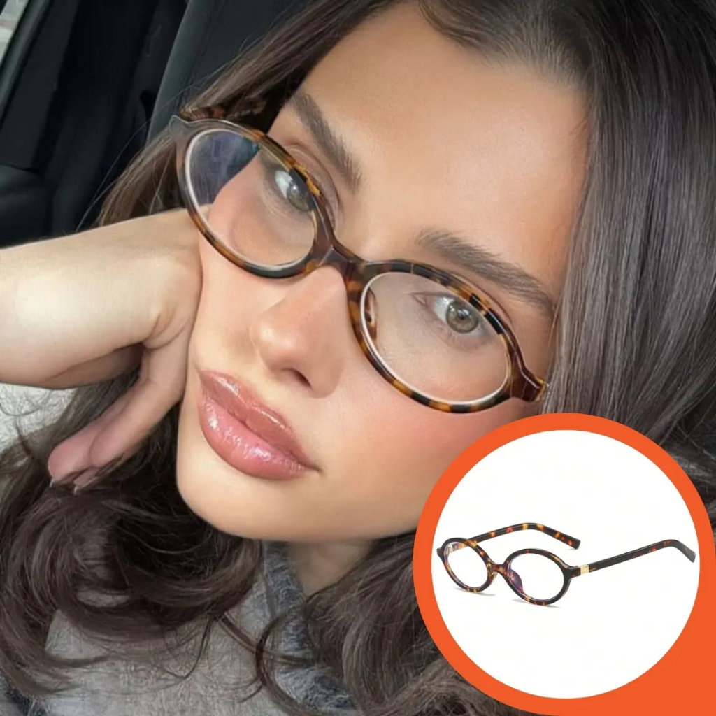 Óculos moda Y2K feminino miu oval retrô, padrão