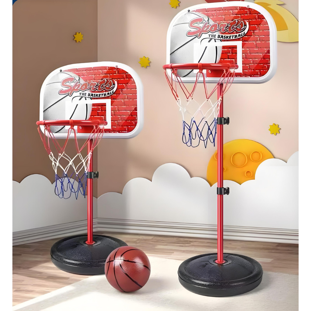 Cesta De Basquete Em Metal Ajustável Infantil Bol