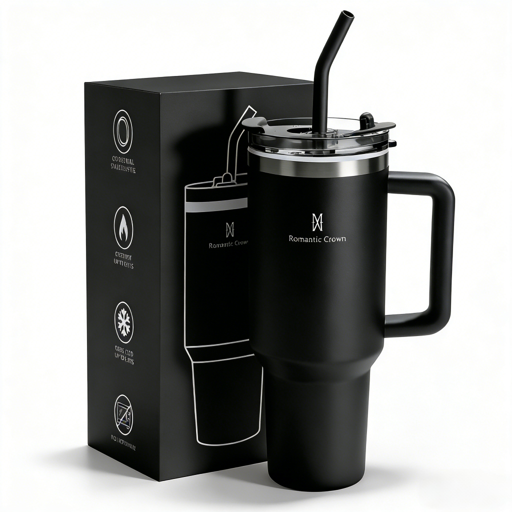 ROMANTIC CROWN Copo Térmico Inox Portátil 1200ml