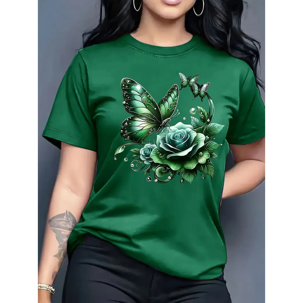 Camiseta T-shirt Feminina Algodão100% Borboleta F